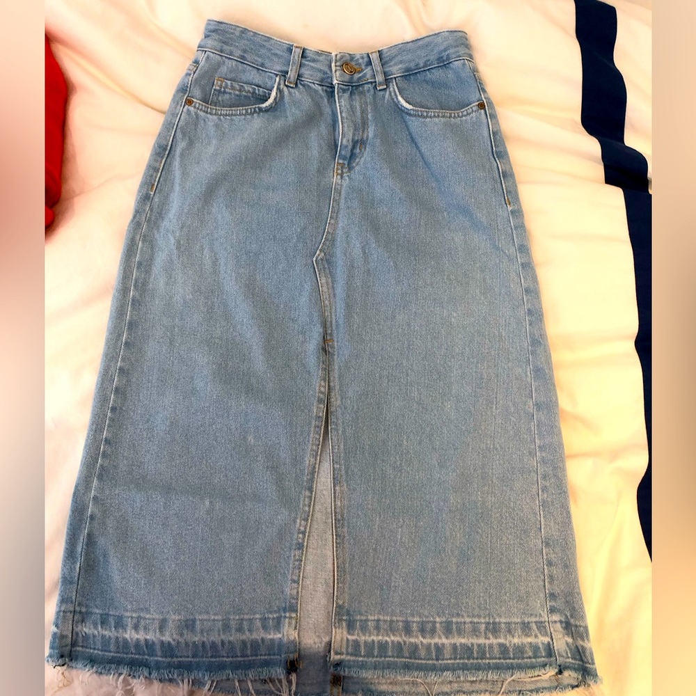 Zara - skirt - midi - denim